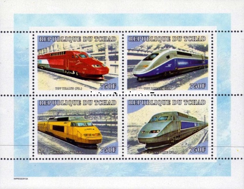 year=2001, Tchad Stamp sheet with Thalys