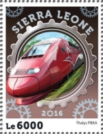 year=2016, Sierra Leone Stamp with Thalys train