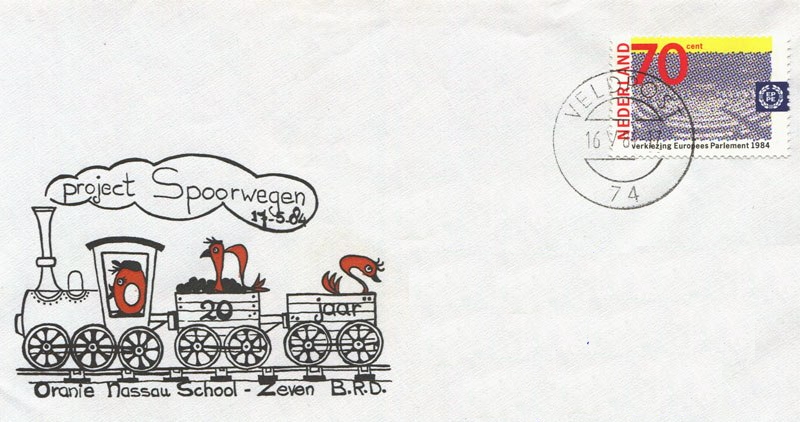 FDC: railway schoolproject, 1984