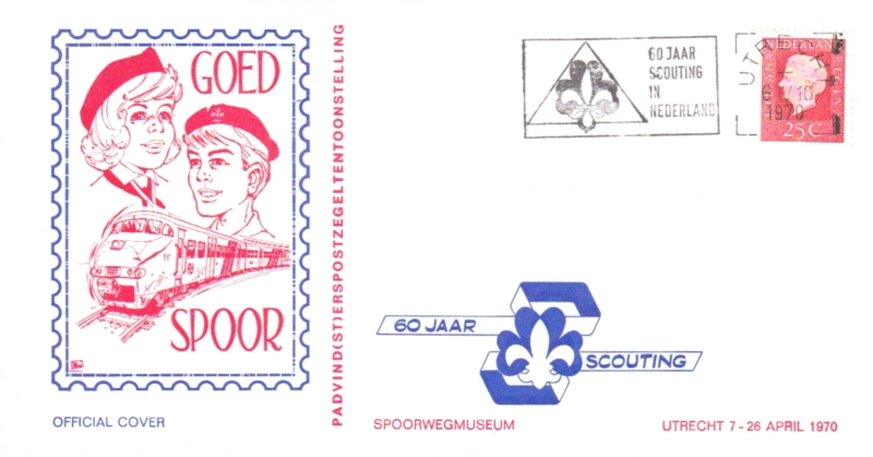 FDC: railways and scouting, 1970