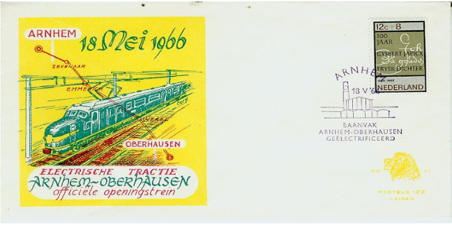 FDC: Electrification of the line Arnhem-Oberhausen,1966