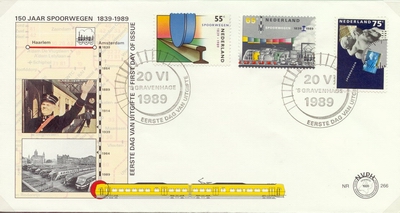 FDC: 150 Years Dutch Railways, 20 June 1989