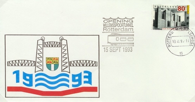 FDC: Opening of Willemspoor tunnel, 1993