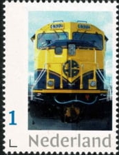 2021, Dutch personalized stamps with USA Alaska Rail loco