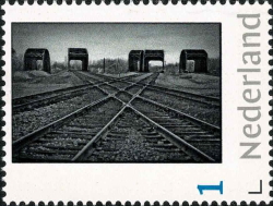 2021, Dutch personalized stamps with USA railroad crossing
