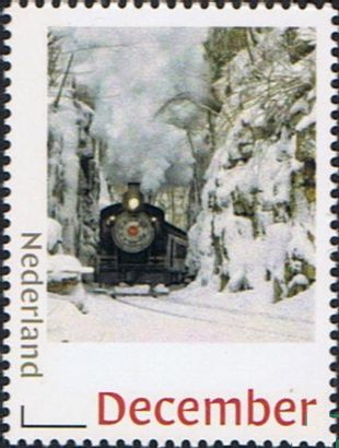 2018, Dutch personalised stamp with steam locomotive