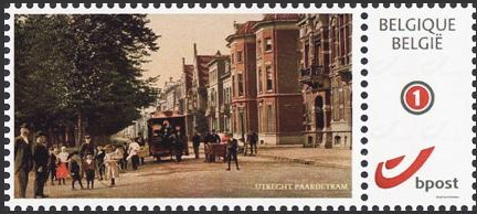 year=?, Belgian personalized stamp with Utrecht horse-drawn tram