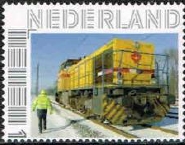 year=2013, personalised Dutch stamp with NS work train