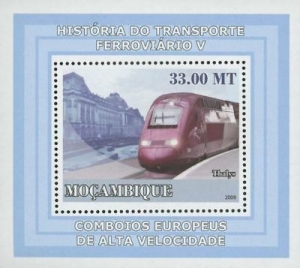 year=2009, Mozambique Stamp block with Thalys