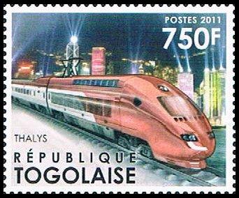 year=2012, Togo Stamp sheet with Thalys