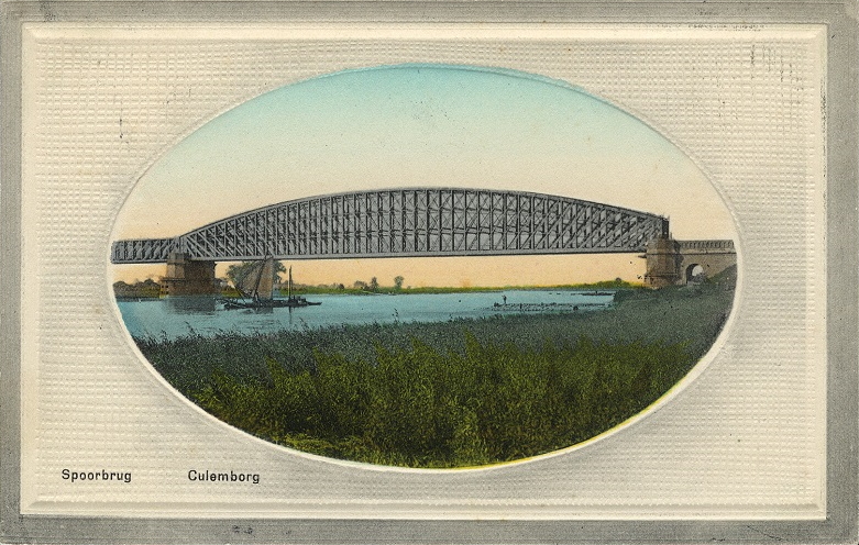 picture postcard Culemborg railway bridge