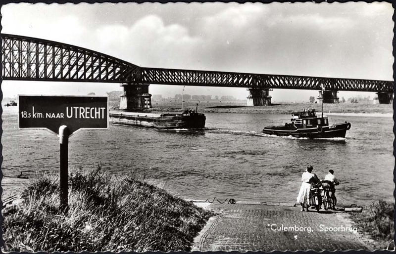 picture postcard Culemborg railway bridge