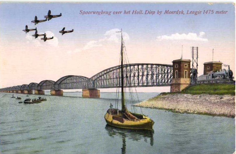 picture postcard with Moerdijk railway bridge