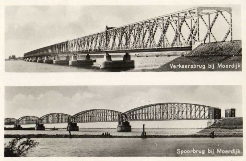 picture postcard with Moerdijk railway bridge