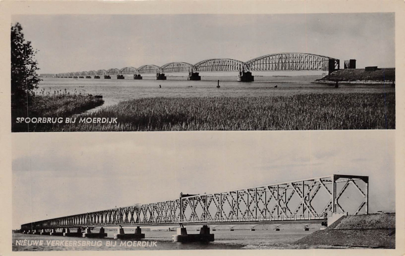 picture postcard with Moerdijk railway bridge