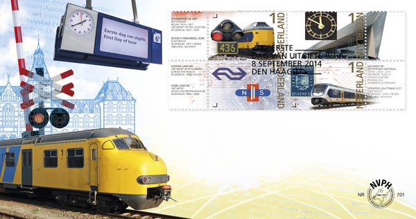 FDC: 175 years Dutch railways commemoration sheet 2014