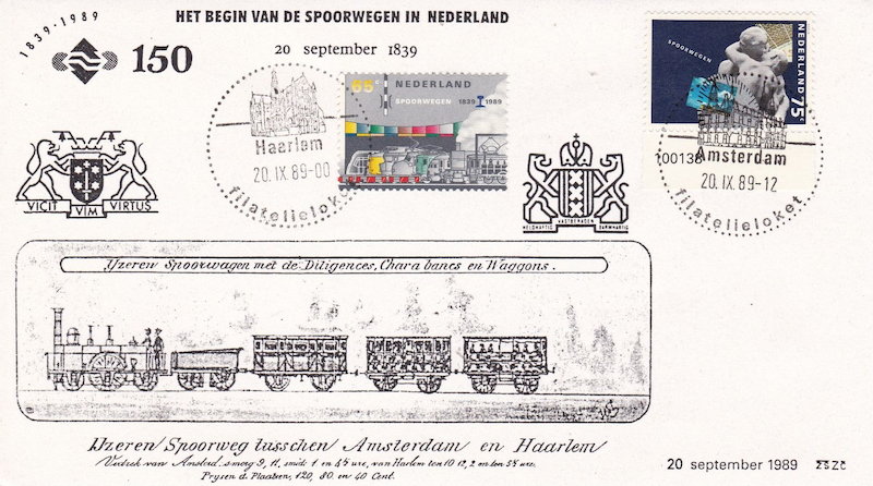 FDC: 150 Years Dutch Railways and 40 years Railway Workers Union