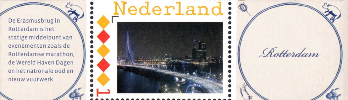 year=2013, personalised Dutch stamp with Erasmus Bridge