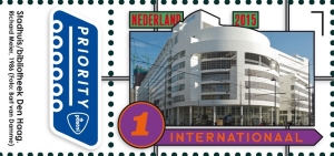 year=2015, Dutch stamp with USA connection - The Hague town hall with visible catenary for the streetcars - NVPH: 3327