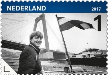 year=2017, Dutch stamp with part of Willemsbrug (bridge) - NVPH: 3596