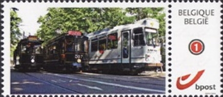 year=?, Belgian personalized stamp with Amsterdam tram