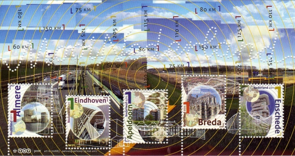 year=2011, Dutch stamp sheet Mooi Nederland collection 2011 - NVPH: 2822 + M436