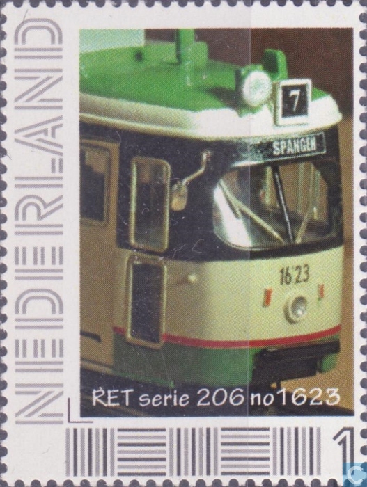 year=2010, Dutch personalized stamp with Rotterdam tram