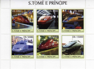 St. Thomas and Princip Stamp with Thalys