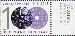 year=2013, Dutch stamp with stained glass windows at the Peace Palace - NVPH: 3105