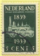 year=1939, Dutch stamp with the first locomotive of The Netherlands De Snelheid - NVPH: 325