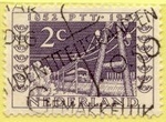 year=1952, Dutch stamp with train and electricity pilons - NVPH: 588