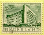 year=1955, Dutch stamp with The Hague post-office and railway station - NVPH: 656